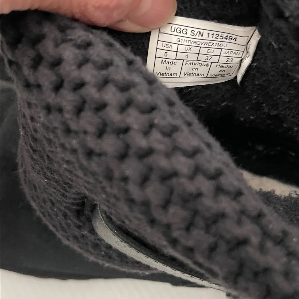 UGG SHAINA BLACK KNIT BOOTS WOMENS SIZE 6 - Picture 6 of 13